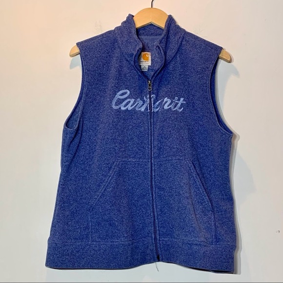 EUC Carhartt‎ embroidered fleece zip front vest